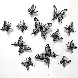 3D Butterfly Wall Stickers PVC Gothic Skull Pattern Hollow DIY Home Decoration For Halloween Living Room Bedroom Party Wall Decor