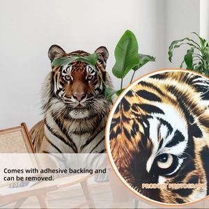 Realistic tiger wall sticker for living room bedroom decor with self-adhesive PVC design
