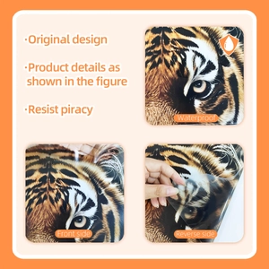 Waterproof realistic tiger wall sticker featuring high-quality original animal face design