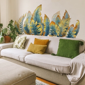 Stickers muraux feuilles tropicales monstera pour décoration de fond de canapé de salon