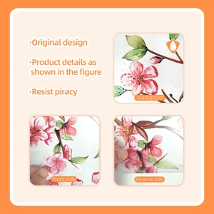 Waterproof wall stickers featuring peach blossoms and birds for home wall decoration