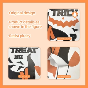 Détail du sticker mural Halloween étanche avec motifs de chauve-souris et Trick or Treat