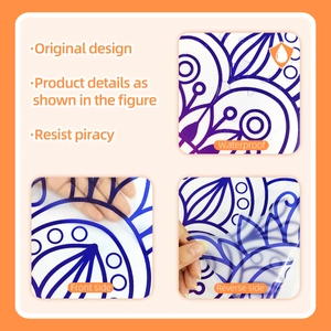Purple mandala wall sticker made of transparent waterproof material with floral pattern
