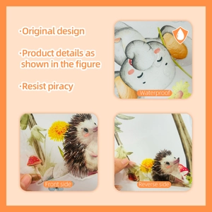 Cartoon animal wall stickers with waterproof PVC material for kids room decoration