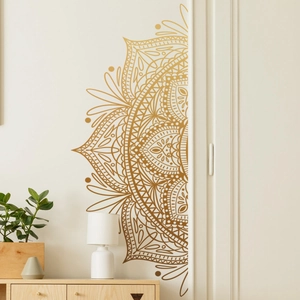 Gold Mandala Lotus Wandaufkleber PVC Groß Böhmisch Geometrisch Selbstklebend Dekoration Für Wohnzimmer Schlafzimmer