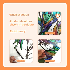 Waterproof colorful bird and leaf glass window film with double-sided visual effect