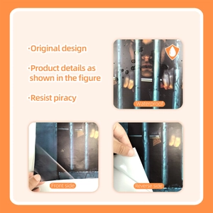 Detail showing waterproof material and self-adhesive backing of 3D underground wall sticker