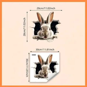 3D cute rabbit wall sticker for home decor with product size dimensions and specifications