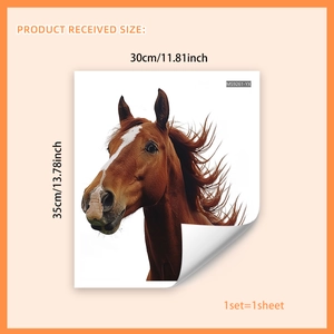 Self-adhesive cartoon horse wall sticker for room decor size 30x35cm model MS9261-YX