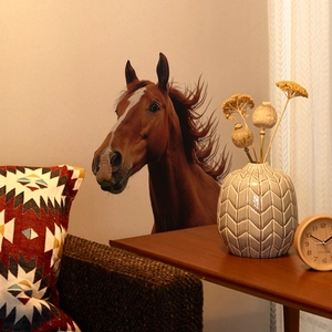 3D Realistic Horse Head Wall Sticker PVC Self-Adhesive Removable Waterproof Mural Art Decor For Living Room Bedroom