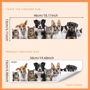 Stickers électrostatiques chats et chiens pour fenêtres avec détails de taille