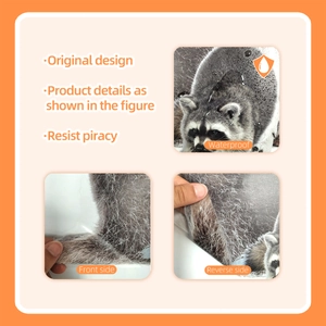 Realistic double-sided raccoon window sticker with waterproof static cling design