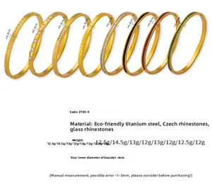 Detailed set of 8 gold titanium steel bracelets with cubic zirconia and wavy textures