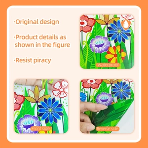 Waterproof electrostatic window film with vibrant colorful floral patterns for decoration