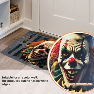 3D-Bodenaufkleber mit bösem Clown und realistischem Horror-Design für Zimmer