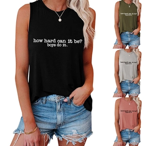 Détails des débardeurs avec slogan en noir, vert armée, gris et rose poudré disponibles