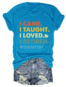 Ensemble t-shirt de retraite pour enseignante et short en jean vieilli imprimé #teacherlife