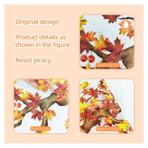 Waterproof double-sided autumn maple leaf and bird static glass decals for window decor