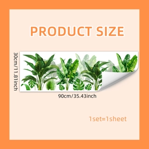 Sticker mural plantes tropicales avec feuilles de monstera et palmier pour salon