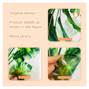 Stickers muraux tropicaux de feuilles de monstera imperméables et auto-adhésifs de déco