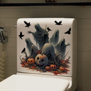 Adesivo per WC di Halloween con fantasmi e zucche per decorazione della casa