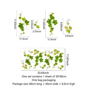 Fresh green vine plant static window sticker PVC wall decal size specifications