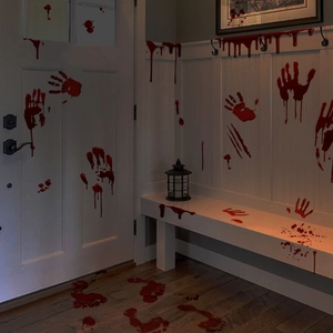Halloween bloody handprint and footprint wall stickers for scary room decoration