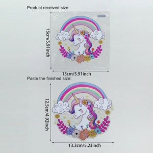 Film de fenêtre licorne arc-en-ciel statique avec effet de motif holographique