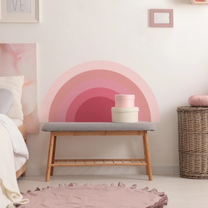 Large bohemian purple rainbow wall sticker for nursery decor and modern home interior