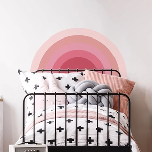 Large Bohemian purple rainbow wall sticker in gradient red tones for nursery decor