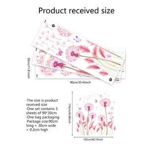 Vinilos decorativos de diente de león rosa y mariposas, adhesivos de PVC de 102x116 cm