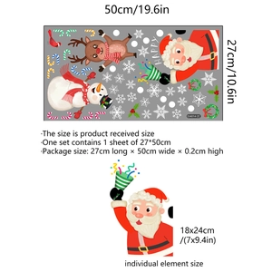 Adesivi statici per finestre con albero di Natale e Babbo Natale con dimensioni