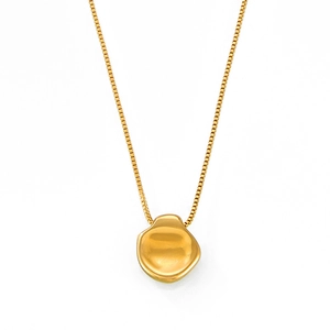Minimalistische 18K vergulde titanium ketting met onregelmatige ronde hanger