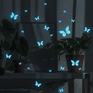 Leuchtende blaue Schmetterling-Wandtattoos, die im Dunkeln für die Innendekoration glühen