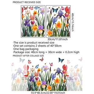 Bunte Schmetterlings- und Blumen-Fensterbilder mit doppelseitigem statischem Design