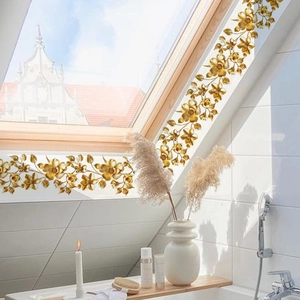 Golden Floral Vine Wall Sticker Metallic PVC Self Adhesive Decal For Living Room Bedroom Bathroom Mirror Elegant Nordic