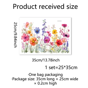 Colorful floral wall stickers with dimensions 25x35cm for creative home bathroom decor