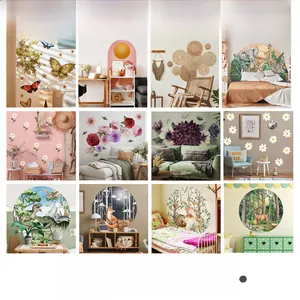Collage of Bohemian wall stickers showing diverse designs for living rooms and bedrooms