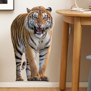 3D Realistic Roaring Tiger Wall Sticker PVC Waterproof Removable Animal Mural Decal For Living Room Bedroom Home Decor