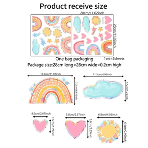 Rainbow and cloud holographic sun catcher window stickers for home glass decor