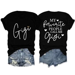 Women Crew Neck Short Sleeve T-Shirt Loose Fit Slogan Heart Print Casual Cotton Blend Summer Top