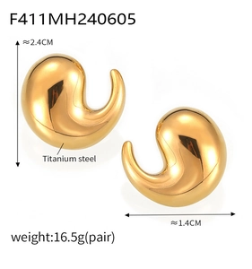 Spécifications des boucles d'oreilles dorées avec dimensions et détails du matériau