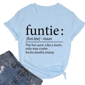 Women Cotton Blend T-Shirt Funtie Dictionary Definition Graphic Print Short Sleeve Loose Round Neck Casual Summer Top