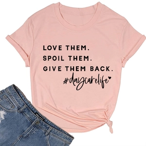 Pink crew neck slogan t-shirt for women featuring a stylish side-knot and cotton fabric