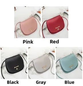 Saddle shoulder bags in pink, red, black, grey and blue options for women