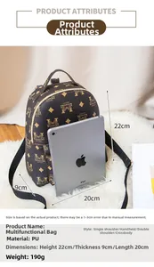 Dimensions du mini sac à dos en similicuir marron avec options de port multiples