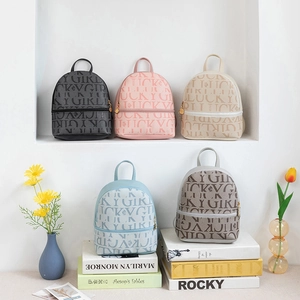 Women Mini Printed Backpack Fashion PU Leather Small Travel Daypack Letter Print For Girls Casual Crossbody Shoulder Bag