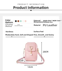 Detailed view of pink woven phone bag with golden cat-ear clasp and pearl tassel