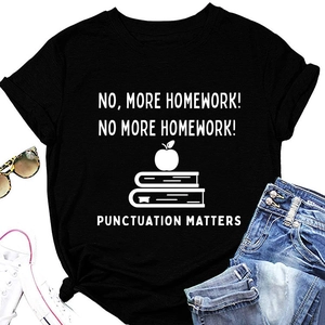Close-up of black cotton T-shirt with humorous slogan print and rolled-up sleeve detail