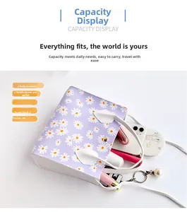 Handtas met bloemenprint en grote capaciteit voor telefoon, portemonnee en diverse cosmetica